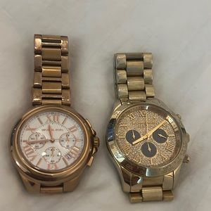 Two watches. Rose gold and gold.